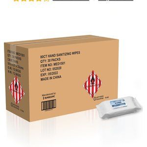 Case box of hand wipe sanitize 30pks